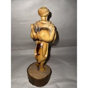 vintage Israel Hand Carved Fiqurine From Olive Wood
